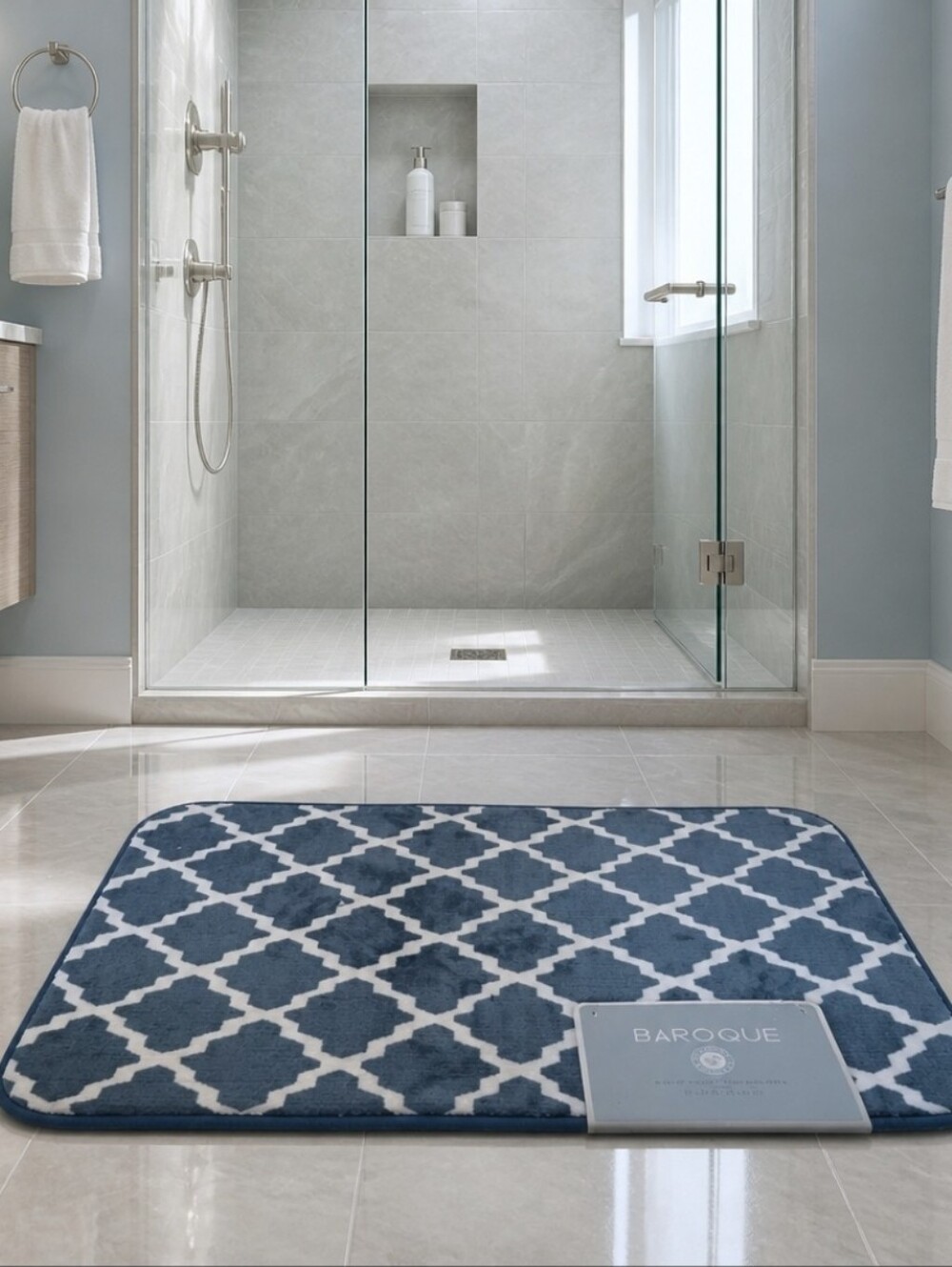 Baroque Velvet Memory Foam Bath Mat